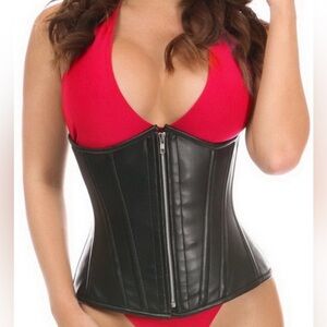 Top Drawer - Black Lace-Up Corset - Size S